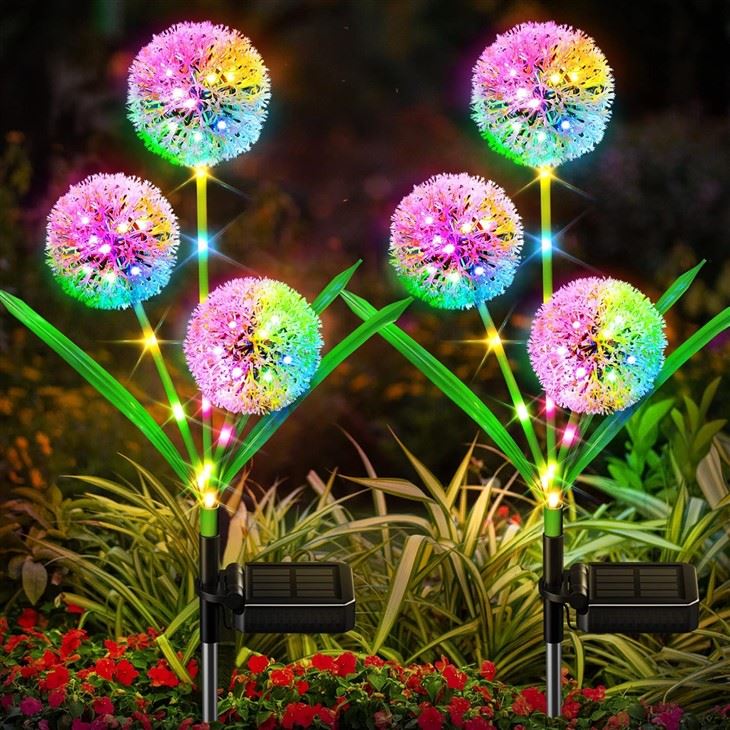 Outdoor Solar Flower Garden Lights 3 Heads