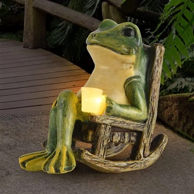 Miniaturowe lampy ogrodowe typu Frog na energię słoneczną